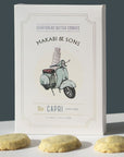 Makabi & Sons Lemon Poppy Cookies - Capri - showing 3 cookies with box