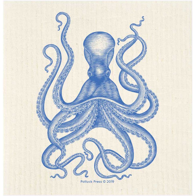 Potluck Press Blue Octopus Swedish Dishcloth - 1 pc