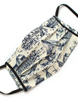 General Knot & Co. Reusable Nautical Toile Face Mask - expanded front