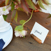 The Floral Society Card Holder Set - showing a card with a name in one of the holders