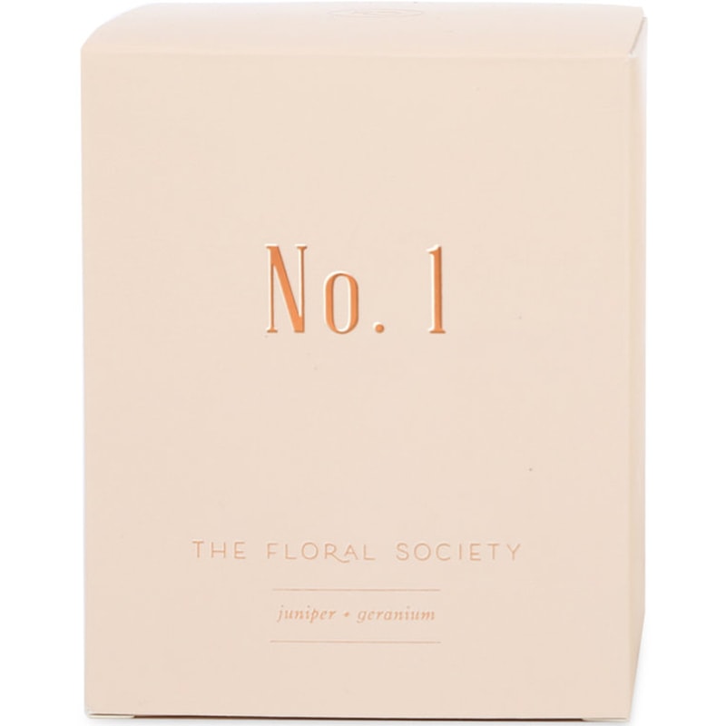 The Floral Society Juniper & Geranium Candle box