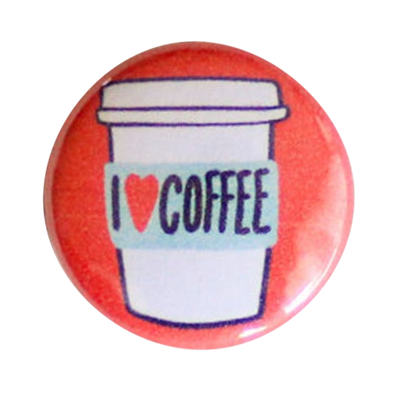 Beth Spencer Illustration & Design I Heart Coffee Pin
