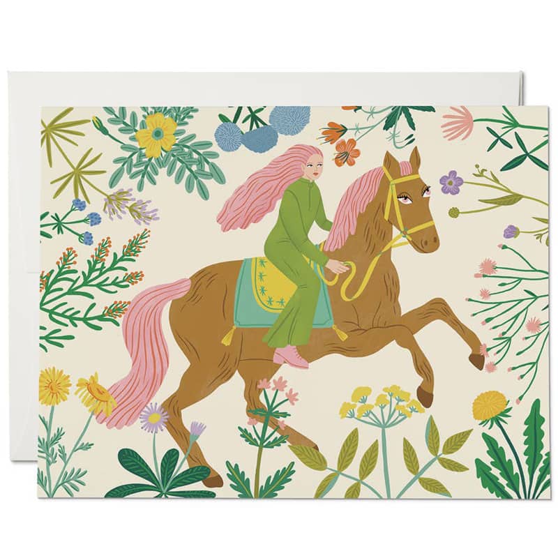 Red Cap Cards Horse Child Card (1 card with envelope)