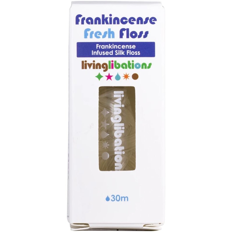 Living Libations Frankincense Fresh Floss showing front of box