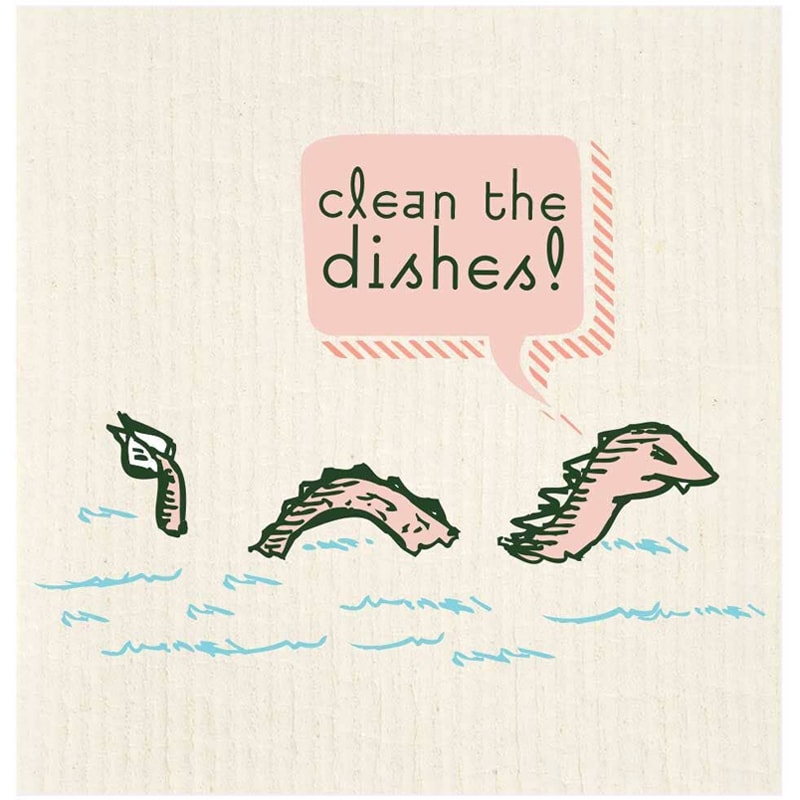 Potluck Press Clean the Dishes Sea Dragon Swedish Dishcloth (1 pc)