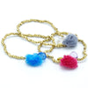 Matta Bapana Tassel Bracelet Gold - showing bracelets with 3 different tassel colors - each sold separately