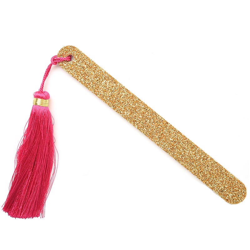 Kure Bazaar Gold Nail File with Pink Pom Pom