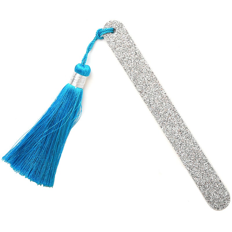 Kure Bazaar Silver Nail File with Turquoise Pompom