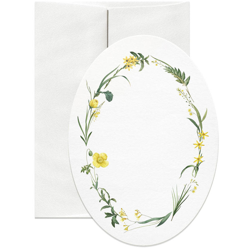 Open Sea Yellow Oval Greeting Card with card