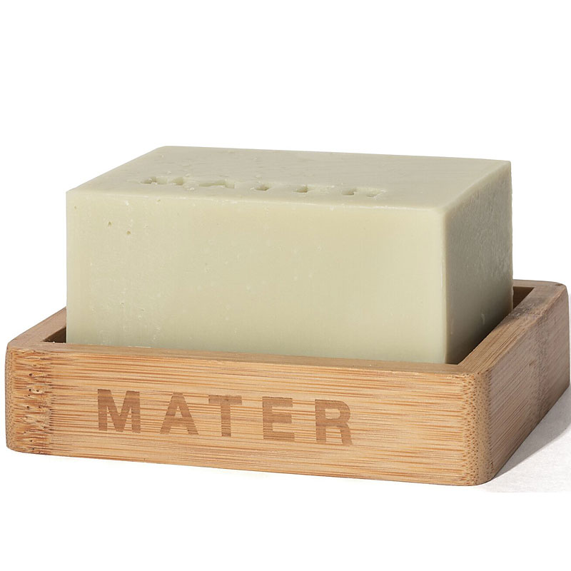 Mater Soap Mater Multipurpose Kitchen Block Soap (8 oz) showing soap in soap tray (sold separately)