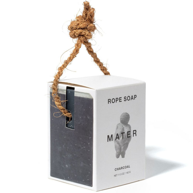 Mater Soap Charcoal Rope Soap in packaging