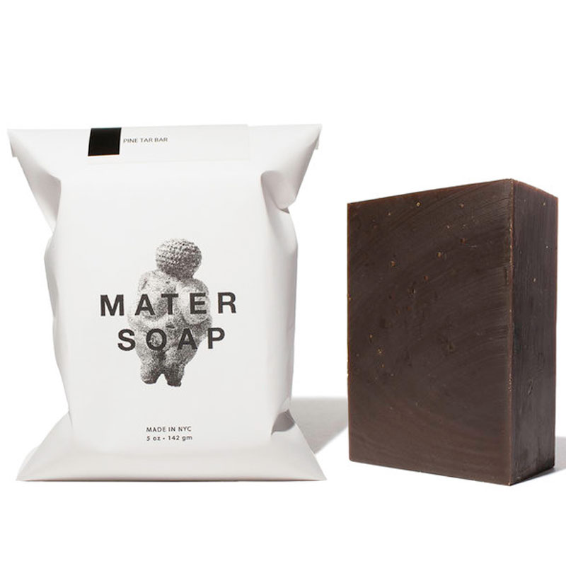Mater Soap Pine Tar Bar Soap pictured with packaging