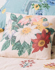 Lazybones Organic Cotton Valentine Pillow shown on bed - lifestyle shot.