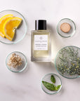 Essential Parfums Orange X Santal Perfume by Natalie Gracia Cetto with note ingredients in circles
