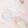 Bachca Reusable Makeup Remover Pads showing 2 pads and one in the wash pouch