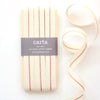 Metallic Line Tight Weave Ribbon - Natural/Rose Gold