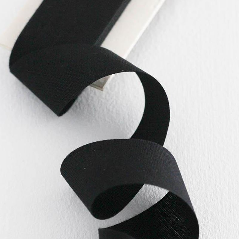 Studio Carta Tight Weave Cotton Ribbon - Black (10 yds)