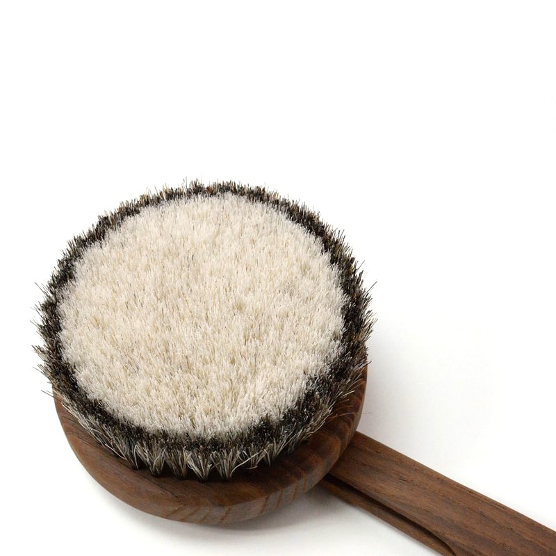 Shoji Works Long Handle Body Brush - Soft - showing close-up of brush