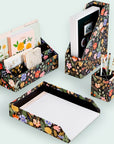 Rifle Paper Co. Strawberry Fields Desk Organizer shown pictured with the Desk collection - each piece sold separately
