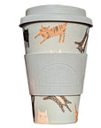 Mimi & August Les Chats Cafe Yo - Bamboo Reusable Cup - Gray (14 oz)