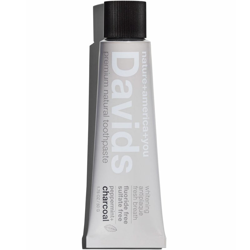 Davids Premium Natural Toothpaste - Peppermint+Charcoal (1.75 oz)
