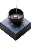 Ume Incense Wabi Sabi Incense Burner with Gold Incense Stick Dome pictured on top of box with incense stick (sold separately)