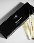 BDK Parfums Oud Abramad Eau de Parfum leaning against black box