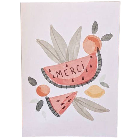 Mimi & August Merci Fruit Greeting Card (1 pc with envelope)