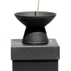 Ume Incense Shibui Raw Black Stoneware Incense Holder side view on box