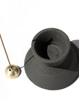 Ume Incense Shibui Raw Black Stoneware Incense Holder (2 pcs)