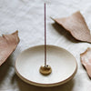 Ume Incense White Onyx Incense Dish - lifestyle shot shown with incense stick - sold separately