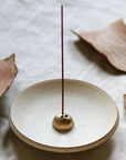 Ume Incense White Onyx Incense Dish - lifestyle shot shown with incense stick - sold separately