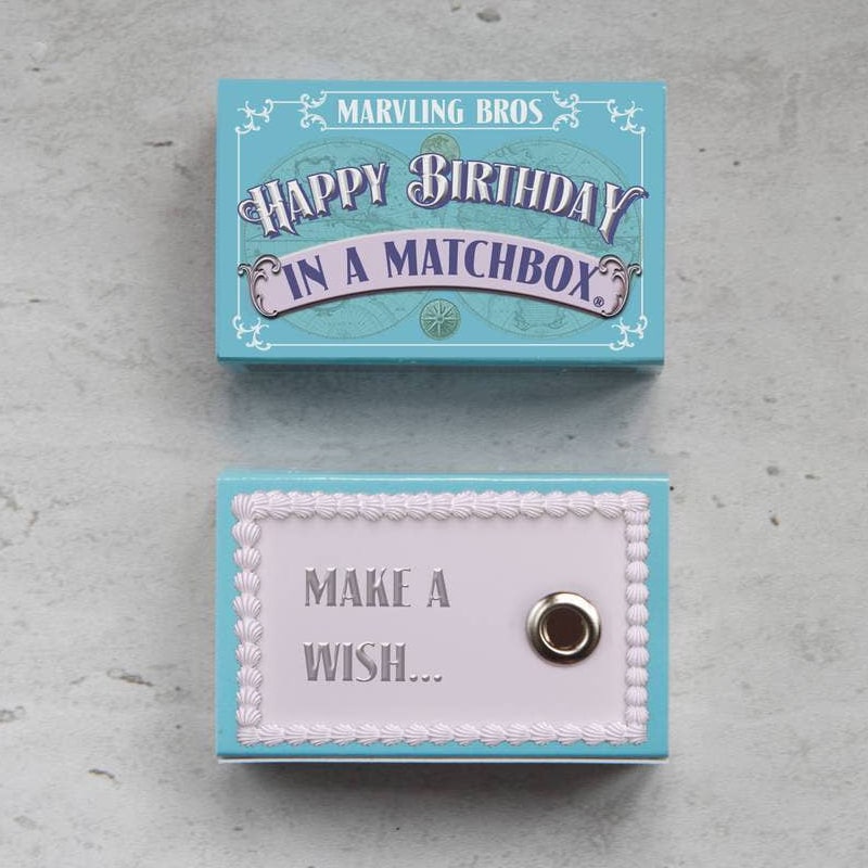 Marvling Bros Ltd Happy Birthday Pearl In A Matchbox showing front and back of matchbox