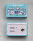 Marvling Bros Ltd Happy Birthday Pearl In A Matchbox showing front and back of matchbox