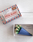 Marvling Bros Ltd Special Delivery Happy Birthday Mini Bouquet - showing open matchbox