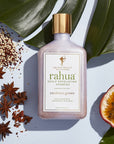 Rahua by Amazon Beauty Rahua Scalp Exfoliating Shampoo beauty shot showing bottle with ingredients