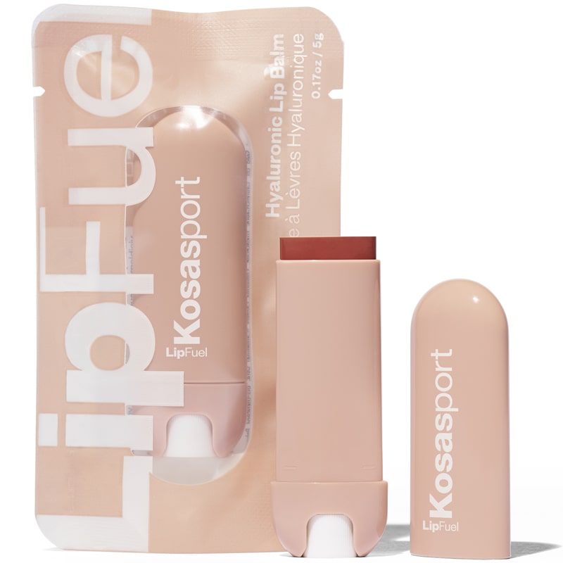 Kosas Cosmetics Kosasport Lipfuel - Flow shown with packaging