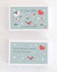 Marvling Bros Ltd Wool Felt Heart And Love Message In A Matchbox showing front and back of matchbox