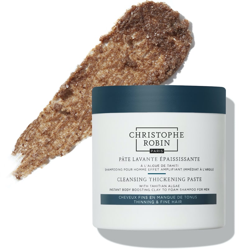 Christophe Robin Cleansing Thickening Paste for Men showing with product smear showing color and texture