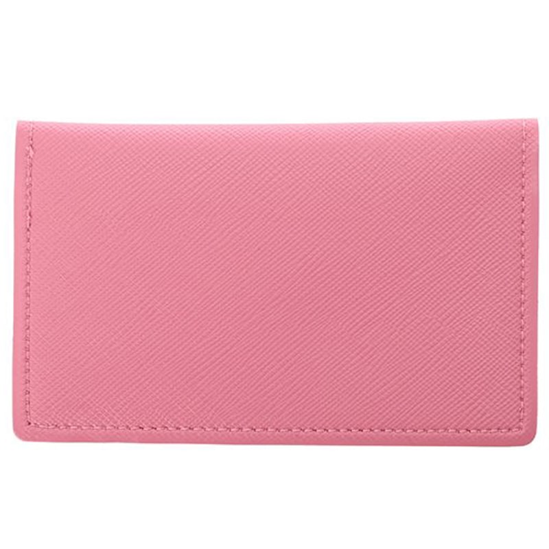 Delfonics Quitterie Card Case with Snap – Pink - showing back of case