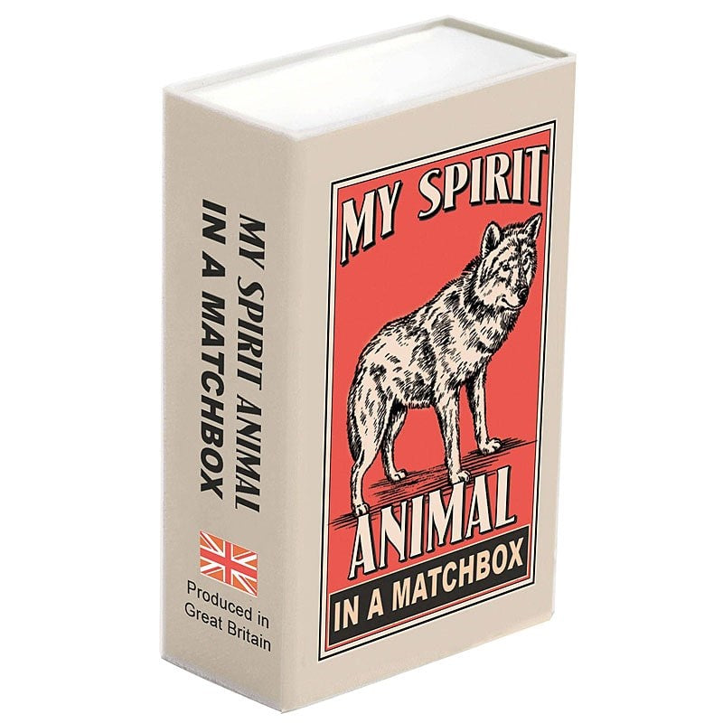Marvling Bros Ltd My Spirit Animal Wool Felt Wolf In a Matchbox box