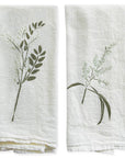 June & December Herbal Tea Garden Napkins Set - showing close-up of two patterns