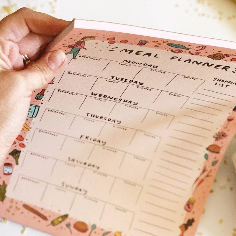Abbie Ren Illustration Meal Planner Notepad - close-up of one day