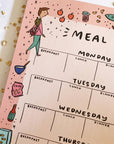 Abbie Ren Illustration Meal Planner Notepad - close-up of artwork