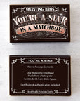 Marvling Bros Ltd You're A Star Meteorite In A Matchbox the front and back of the box