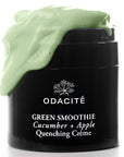 Odacite Green Smoothie Quenching Creme - shown overflowing from jar (Beauty Shot)