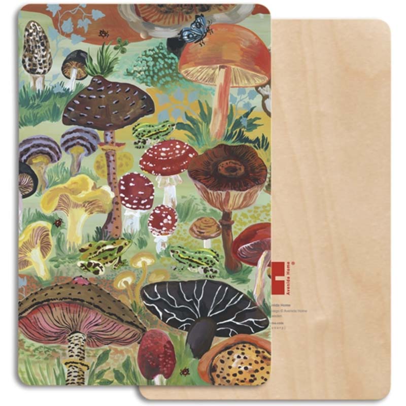Avenida Home Mushroom Forest Chopping Board displaying the front and back side