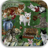 Avenida Home Les Chats Square Birch Wood Tray