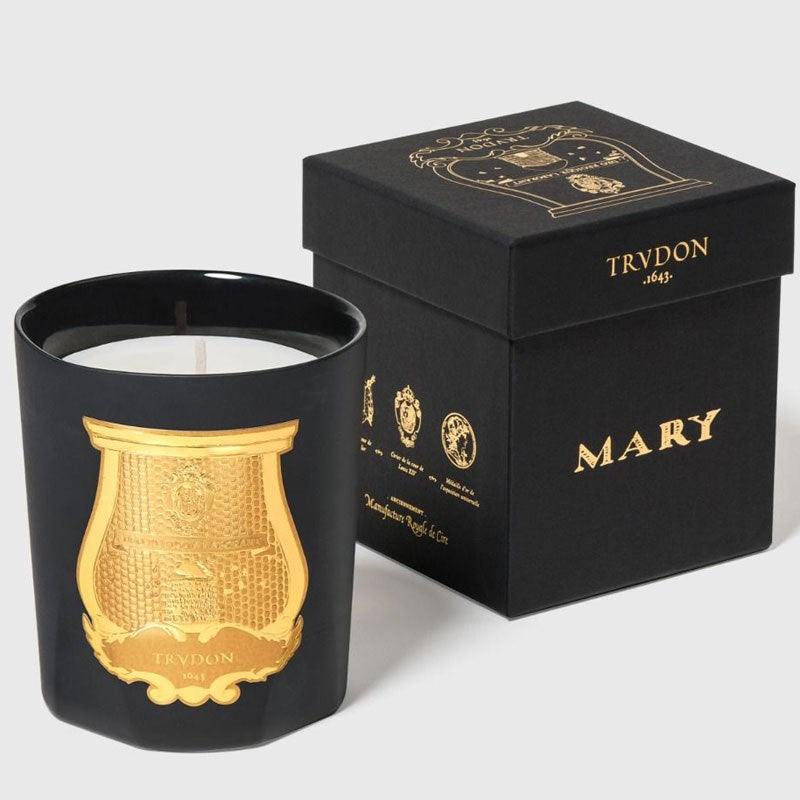 Cire Trudon Mary Candle with one view of box