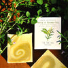La Selva Positano Cosmetici Naturali Rosemary Mint Solid Soap displayed out of the box surrounded by greenery